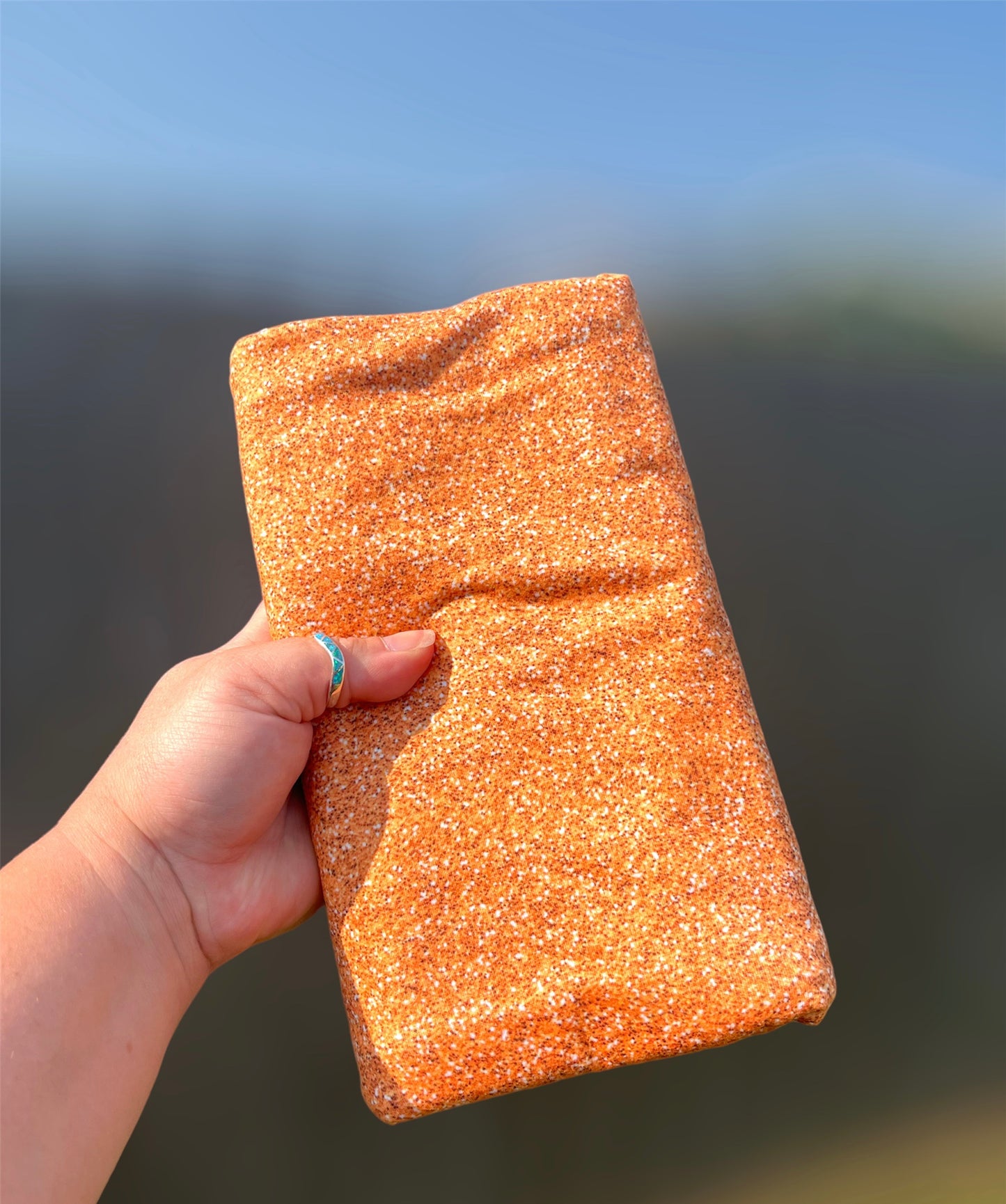 Orange Glitter Fabric