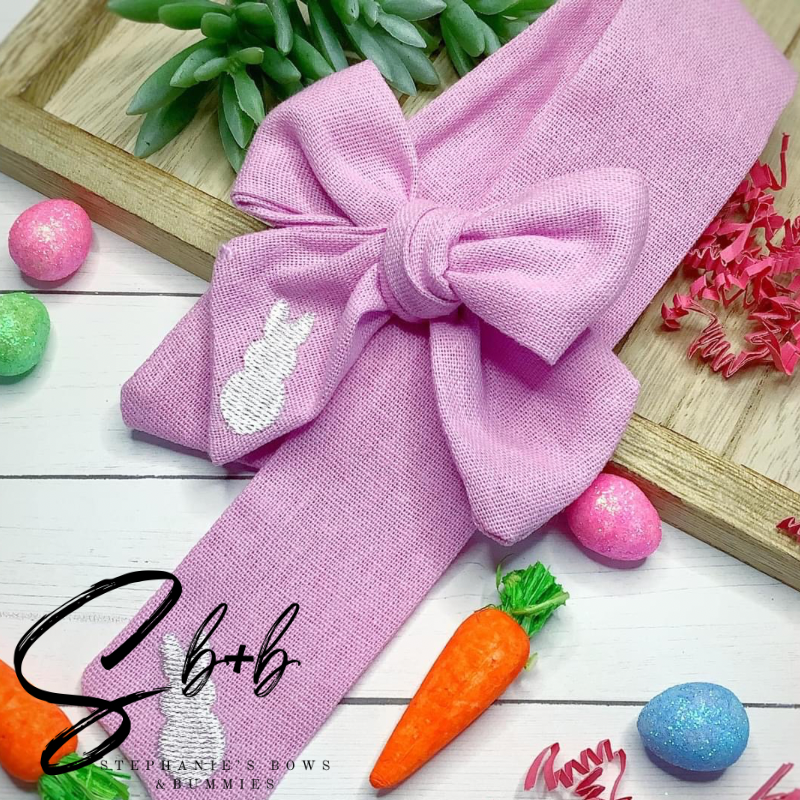 Lavender w/ Embroided Bunny Bow