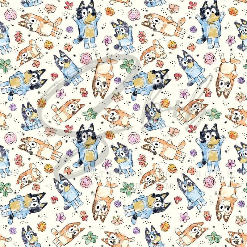 Blue Dog + Family Floral