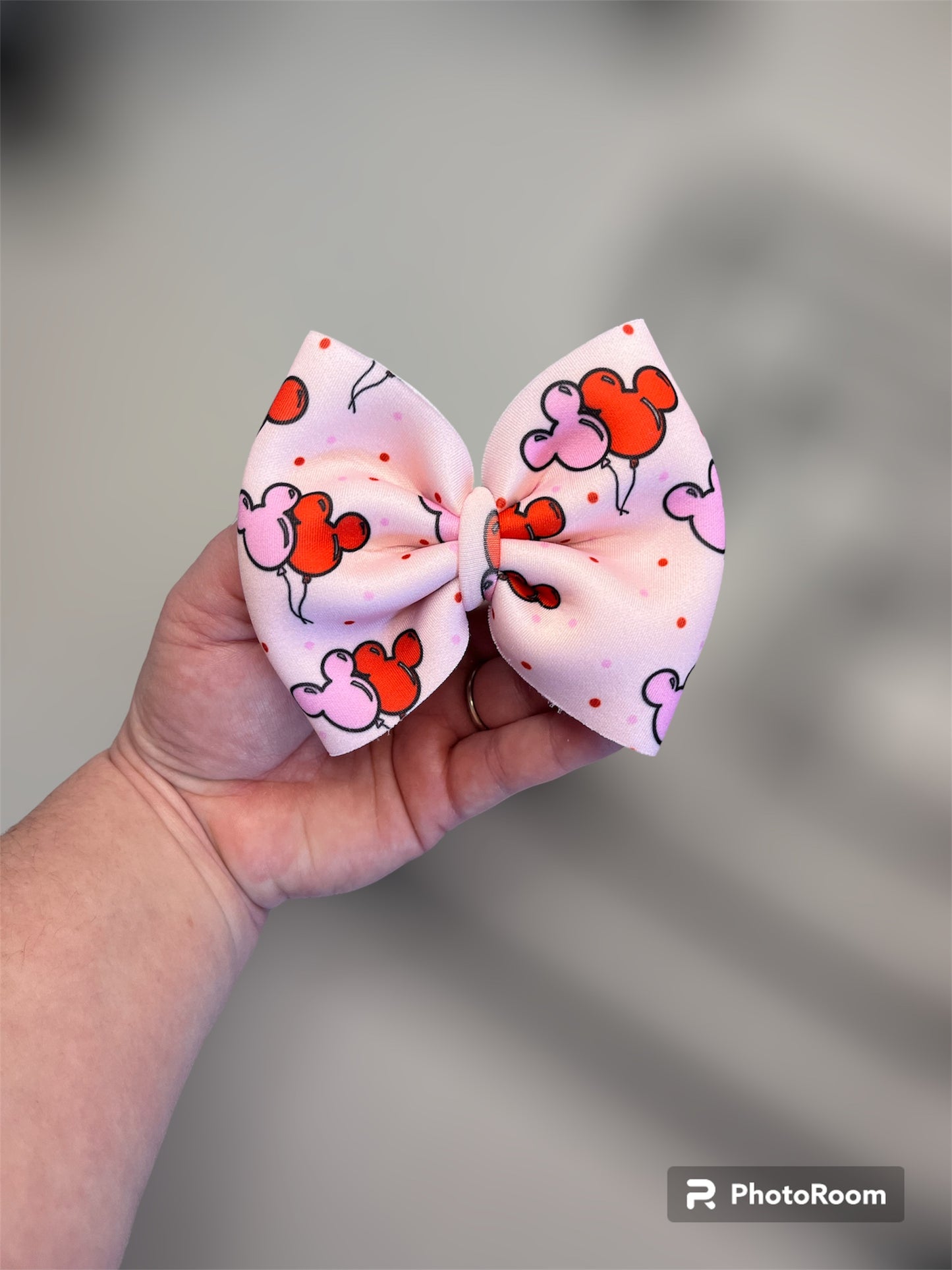 Mouse Heart Balloons Puffy Bow