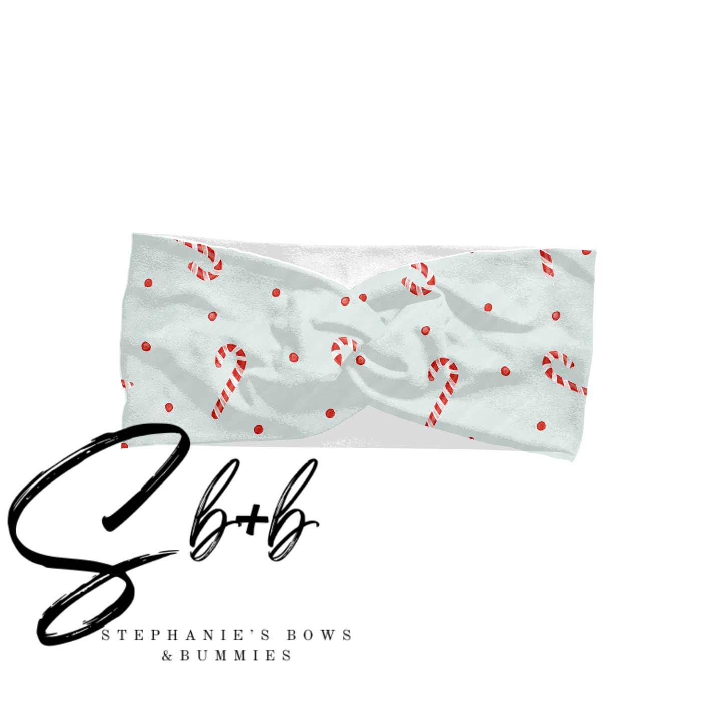 Candy Canes + Polka Dots Adult Headband