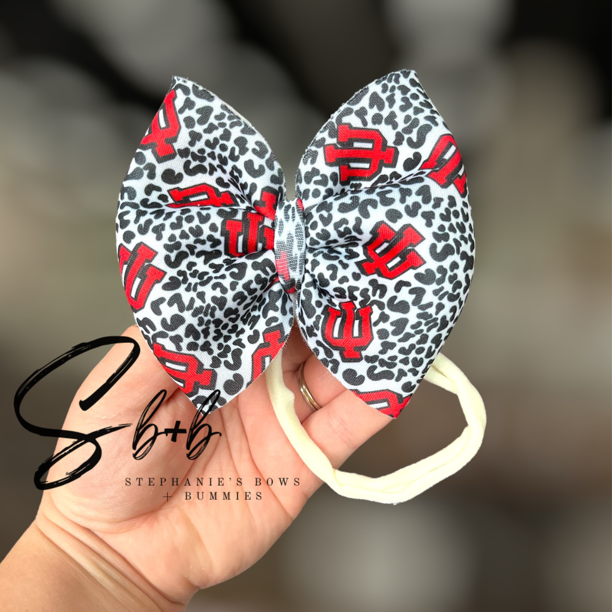 I-U IN Sports Puffy Bow