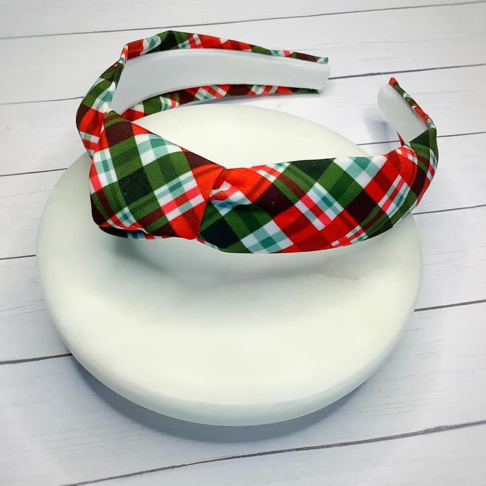Christmas Plaid Knot Headband