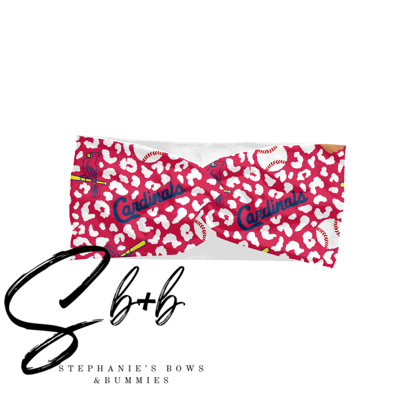 Baseball Red Bird Cheetah Adult Headband