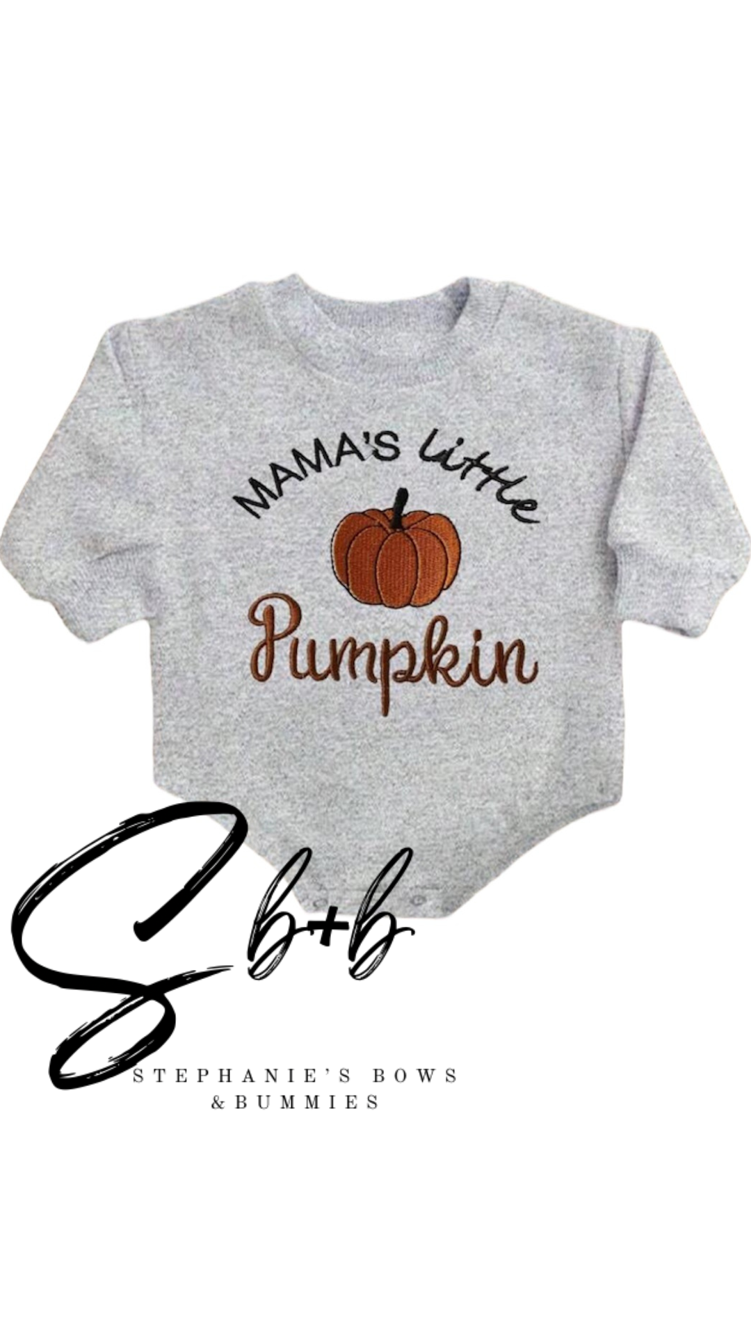 Grey “Mamas Pumpkin” Gender Neutral Onesie