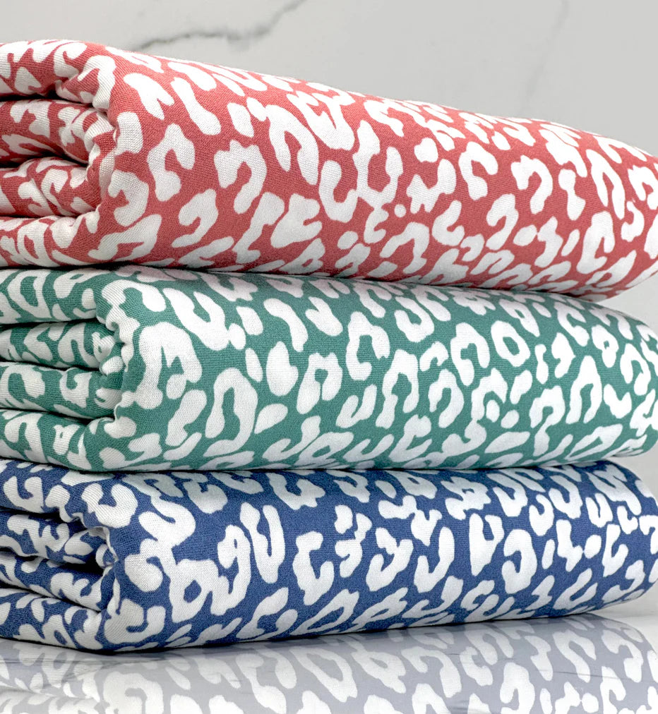 Blue/Lavender & White Cheetah Fabric