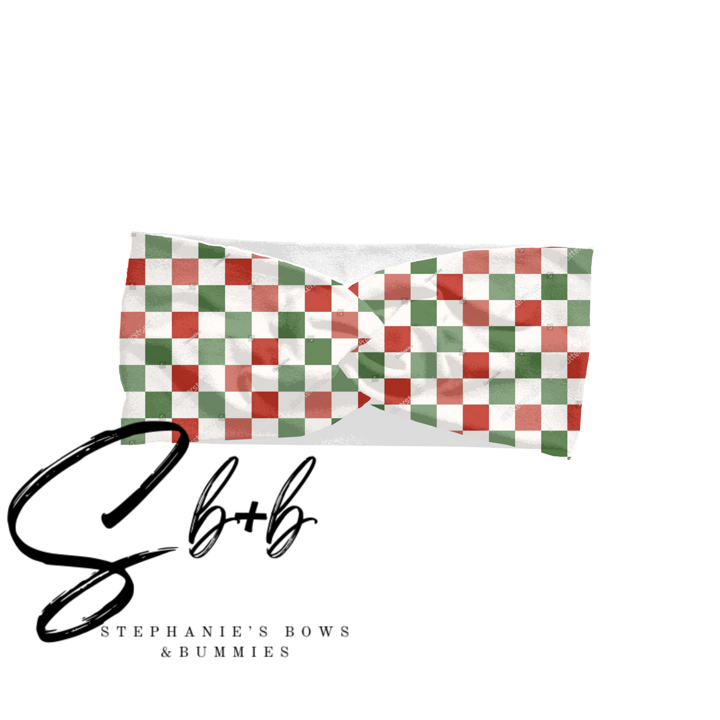 Checkered Christmas Adult Headband