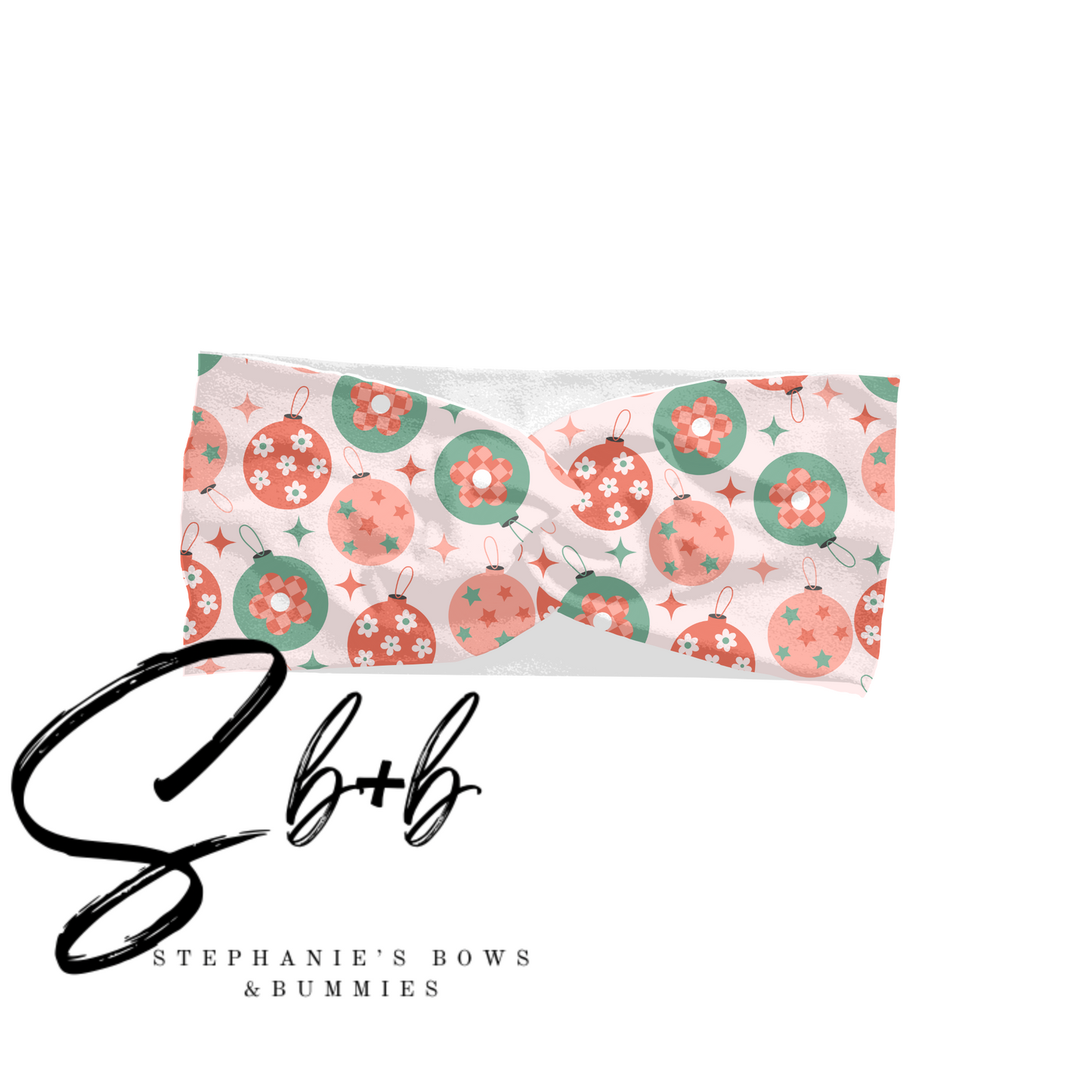 Pink Ornament Christmas Adult Headband