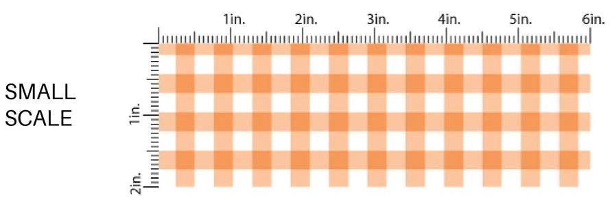 Halloween Gingham Orange + White Plaid Puffy Bow