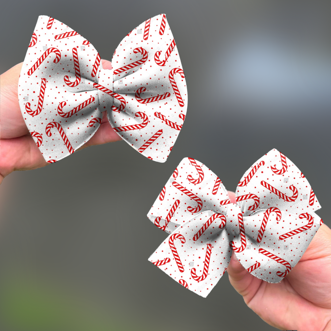 Candy Cane Christmas Puffy Bow