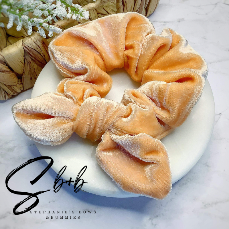 Peach Velvet Scrunchie
