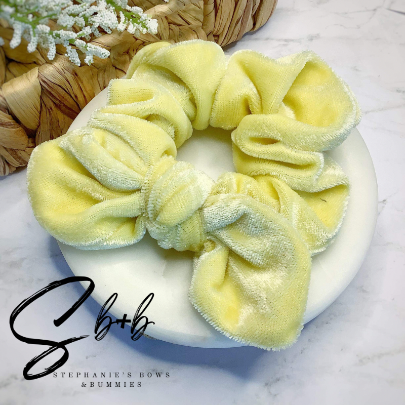 Yellow Velvet Scrunchie