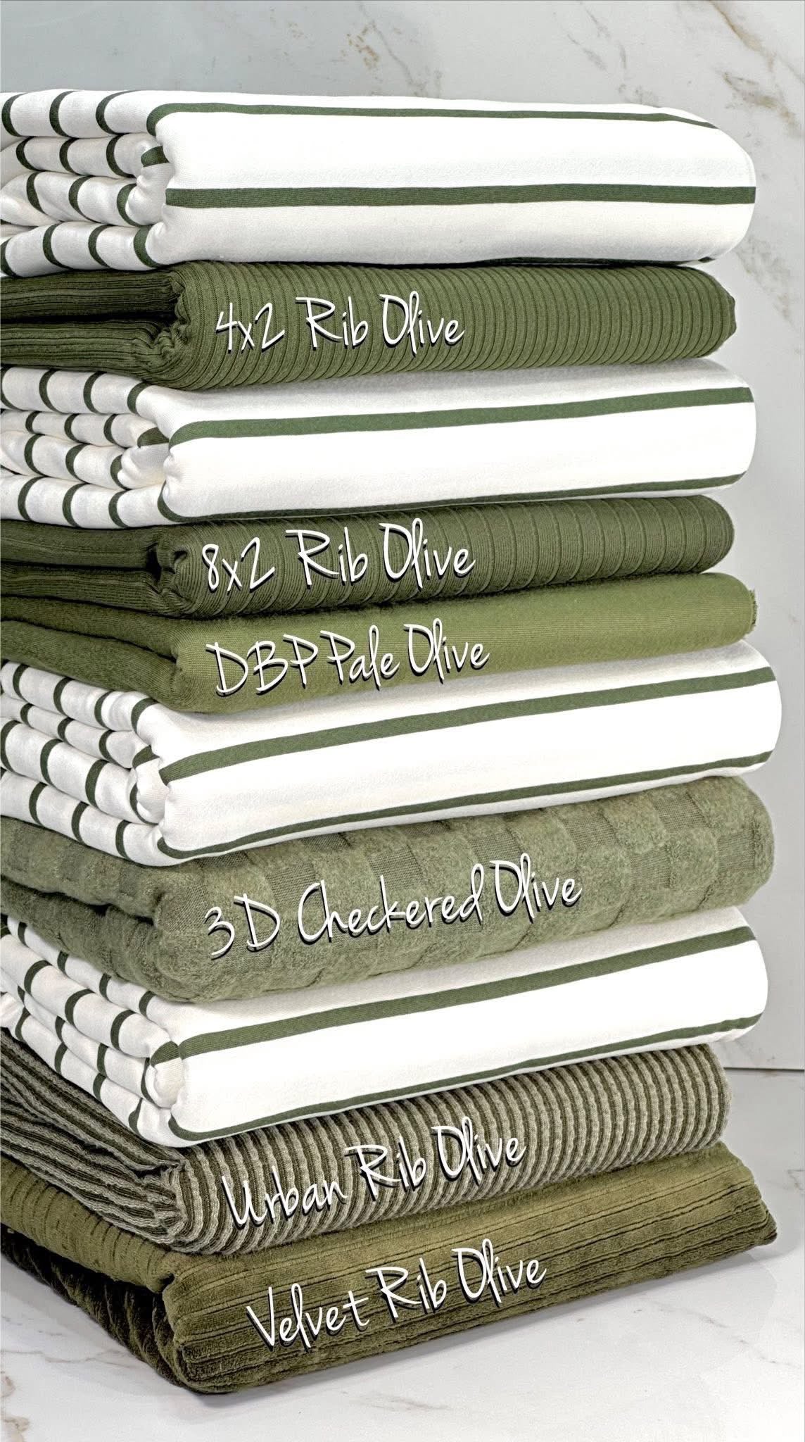 Olive Green + White Stripe