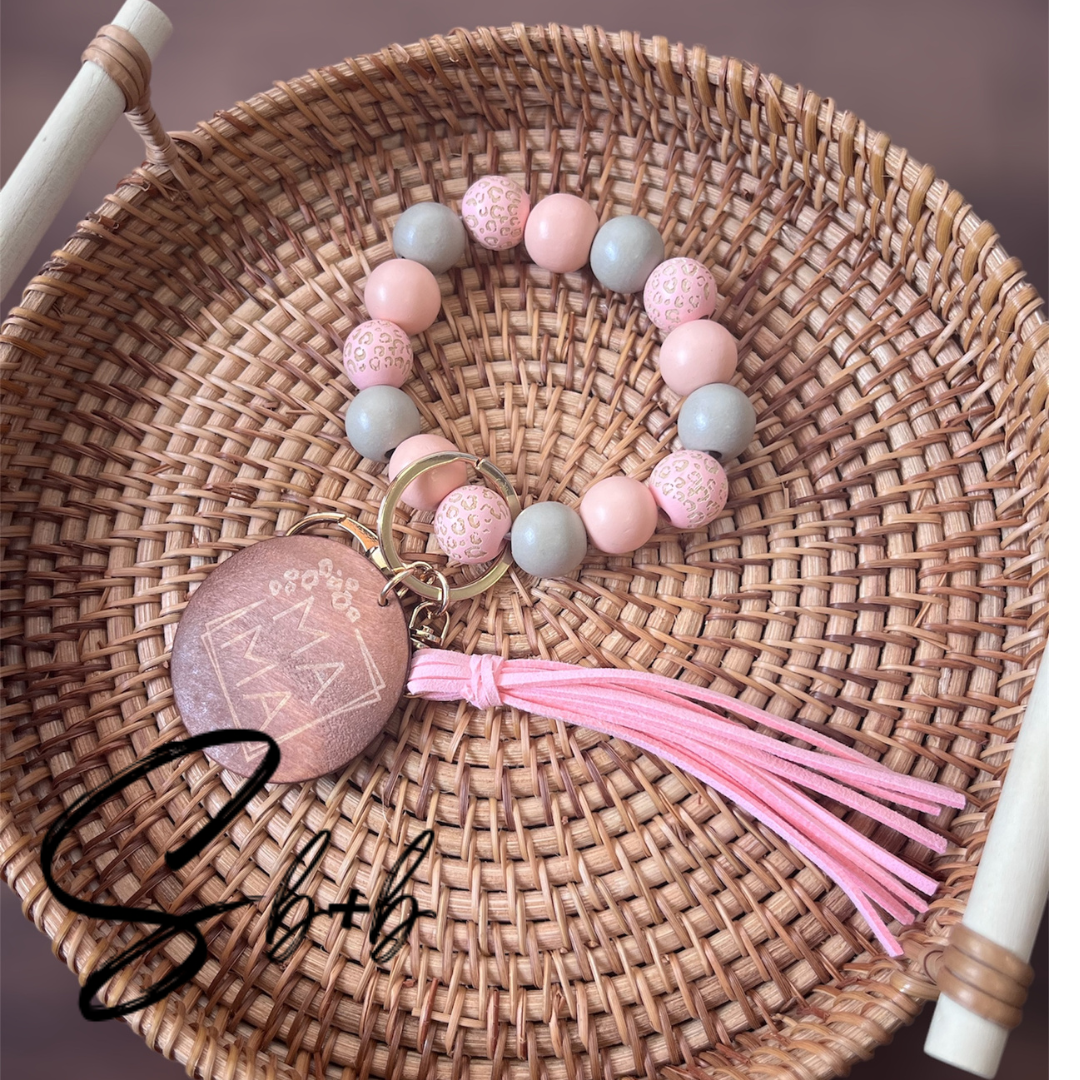 Pink Mama Wristlet Keychains