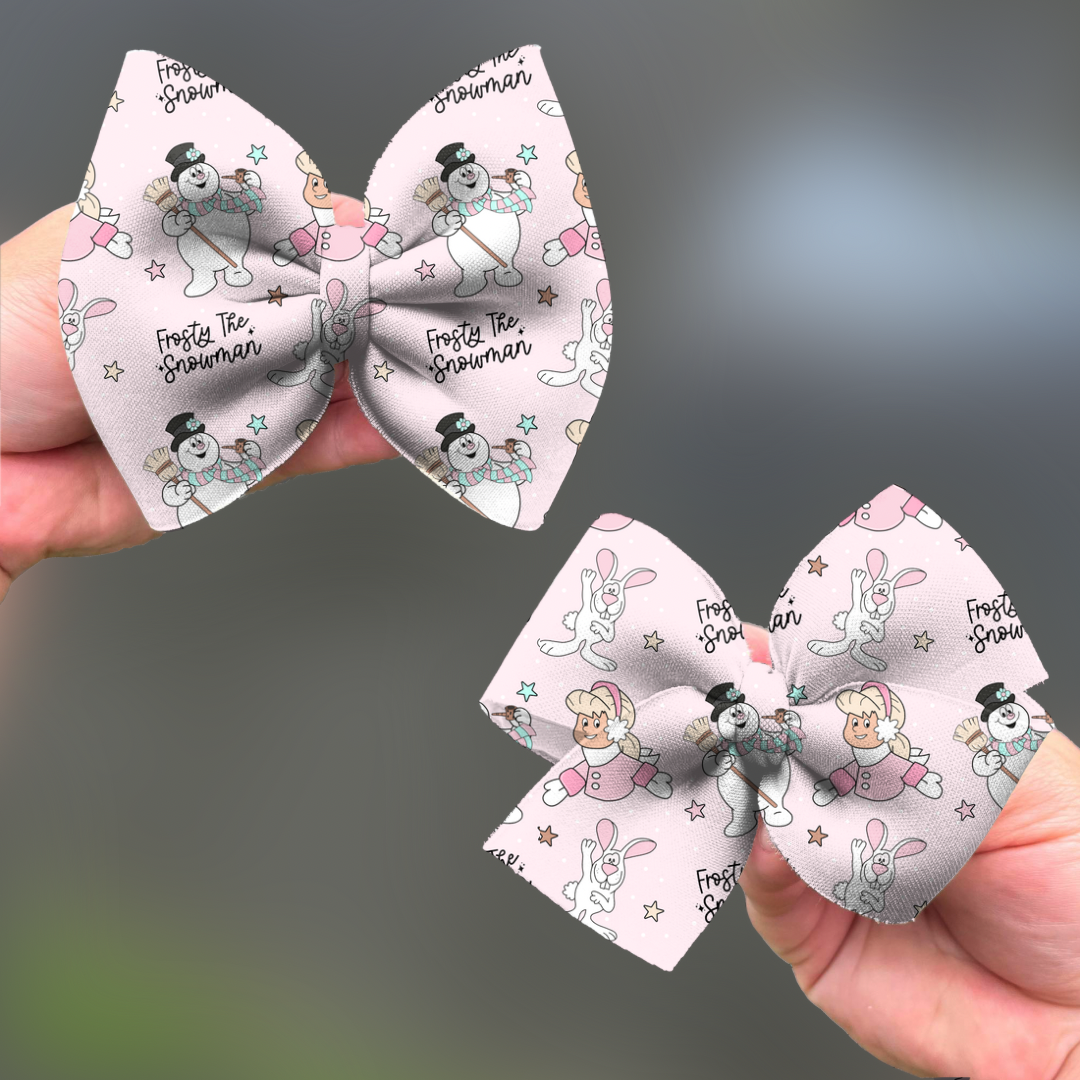 Fr**ty The Snowman Pink Puffy Bow
