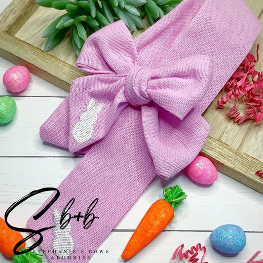 Lavender w/ Embroided Bunny Bow
