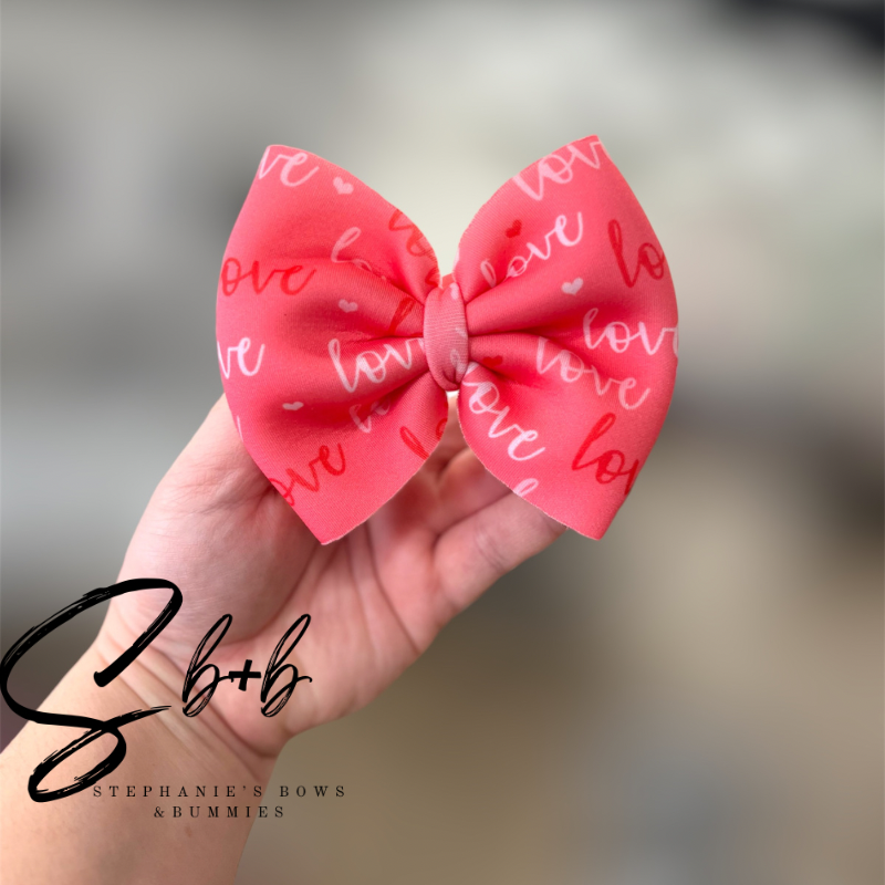 Love &Hearts Puffy Bow