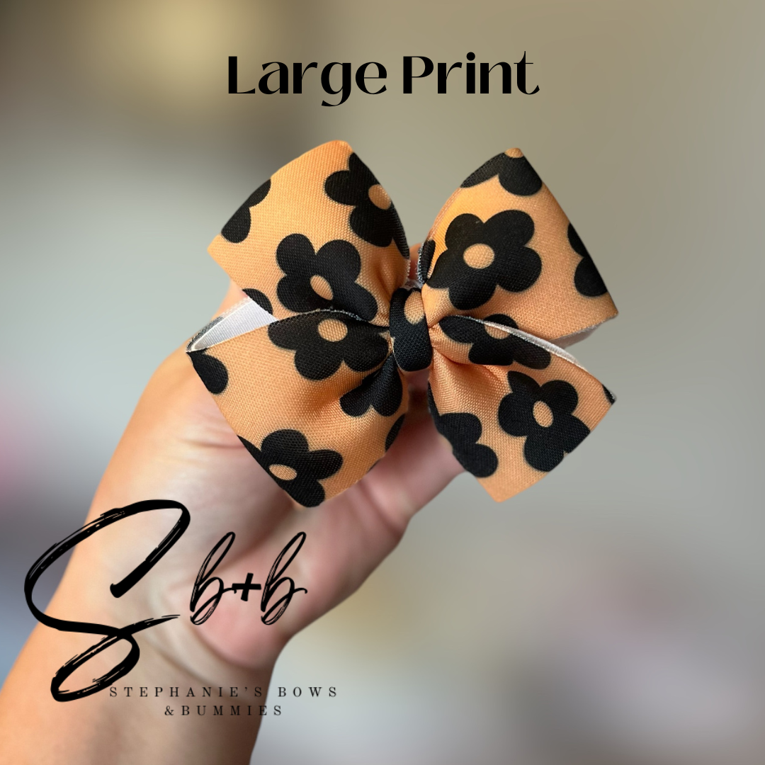Orange w/ Black Flowers (Large Print)