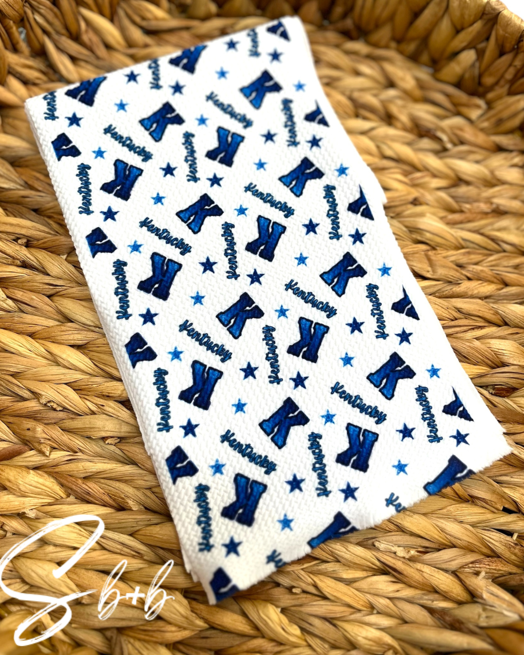 K-e-n-t-u-k-y + Stars Glitter Bullet Fabric