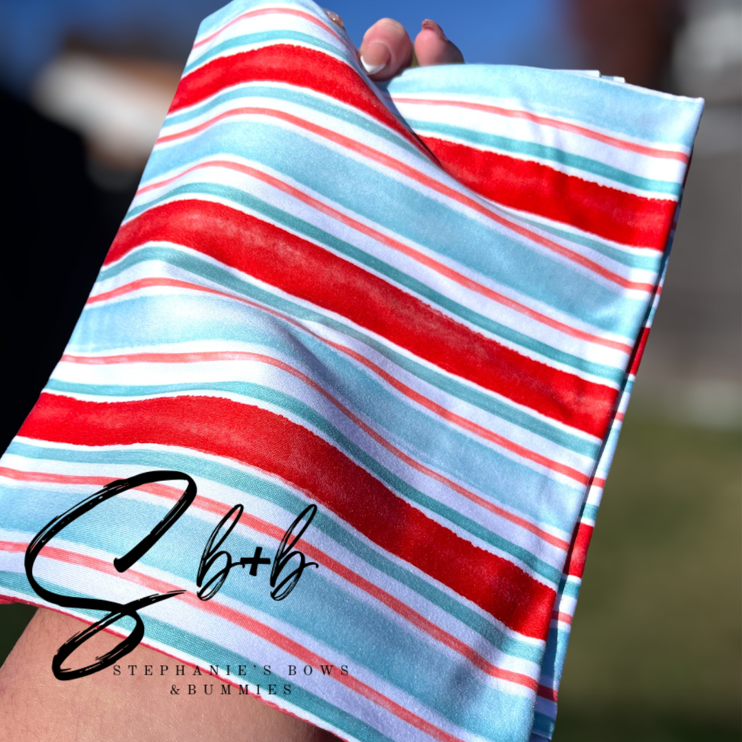 Santa Watercolor Stripes