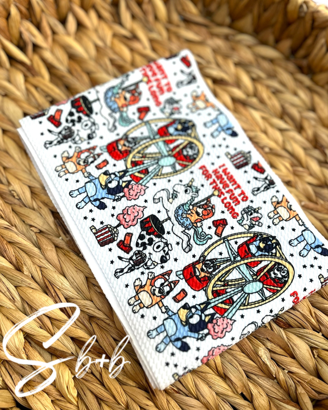 Blue Dog Circus/Carnival/Fair Bullet Fabric