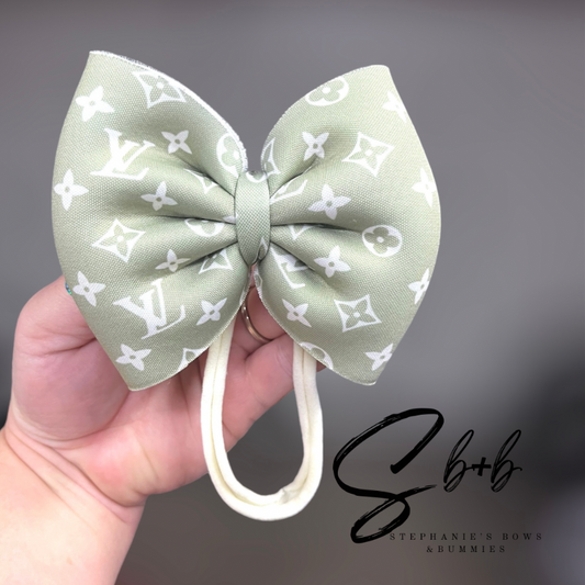 LV Green Puffy Bow