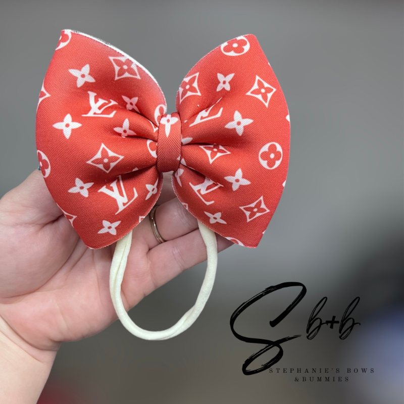 LV Red Puffy Bow