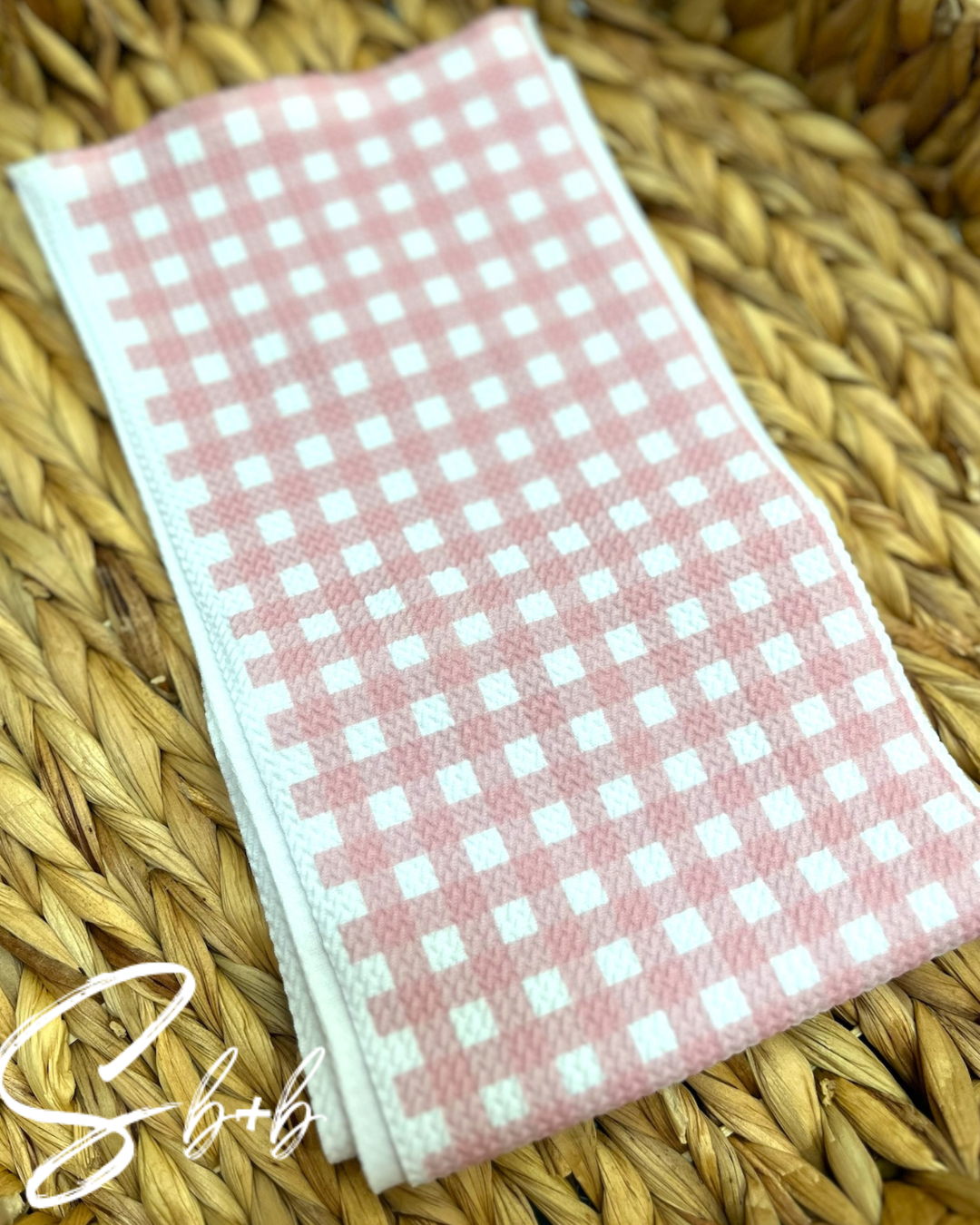 Pink + White Plaid Bullet Fabric