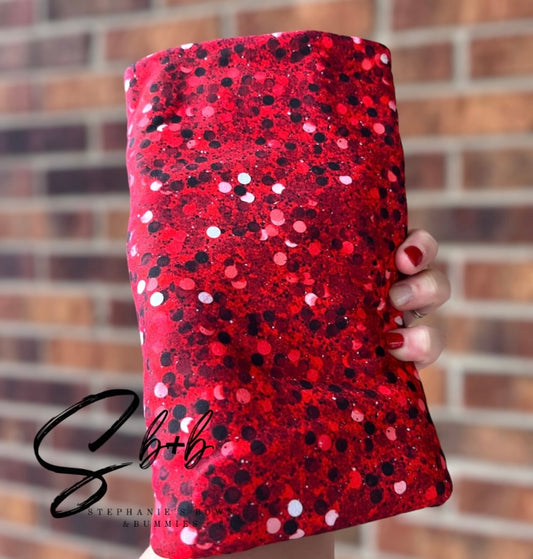 Red Glitter (Bigger Scale) Fabric