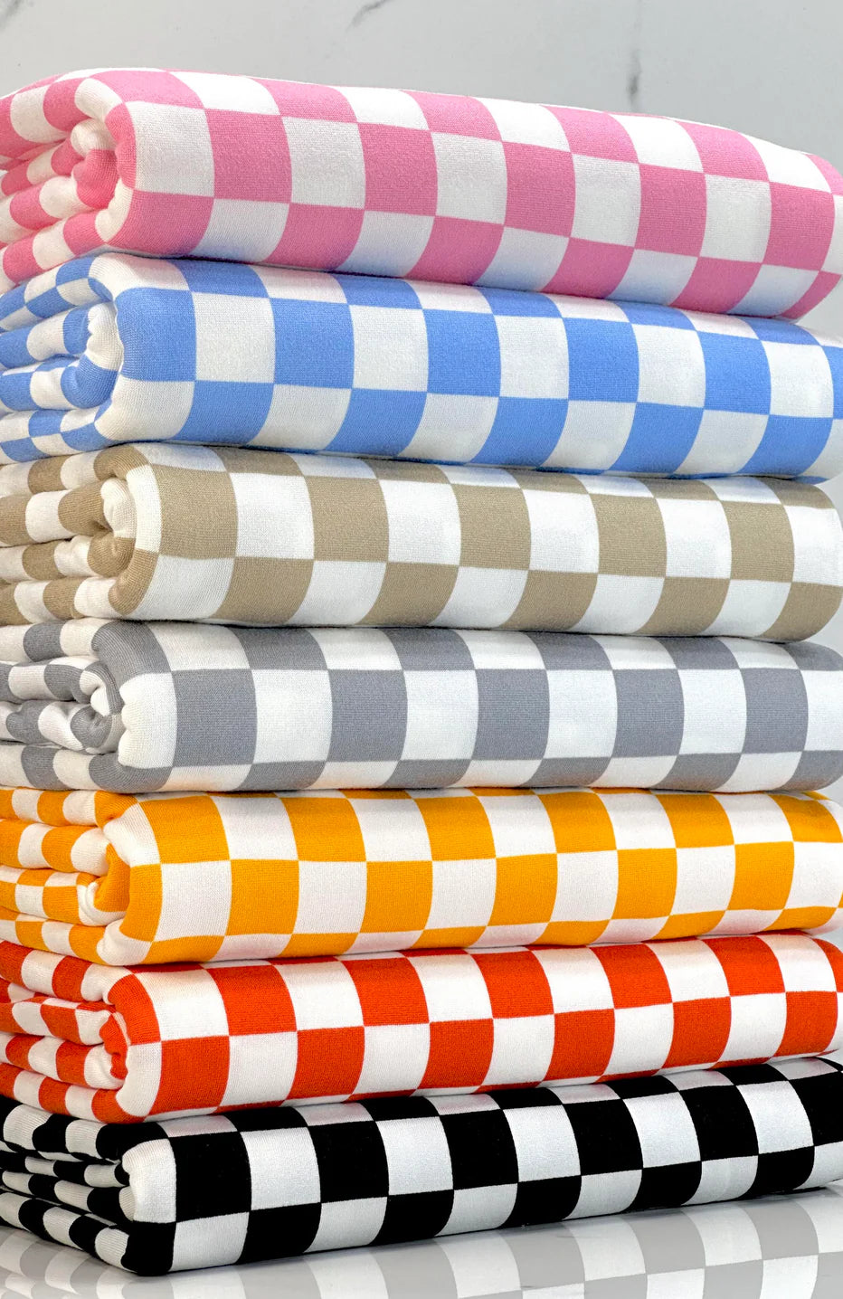 Baby Blue & White Checkered Fabric