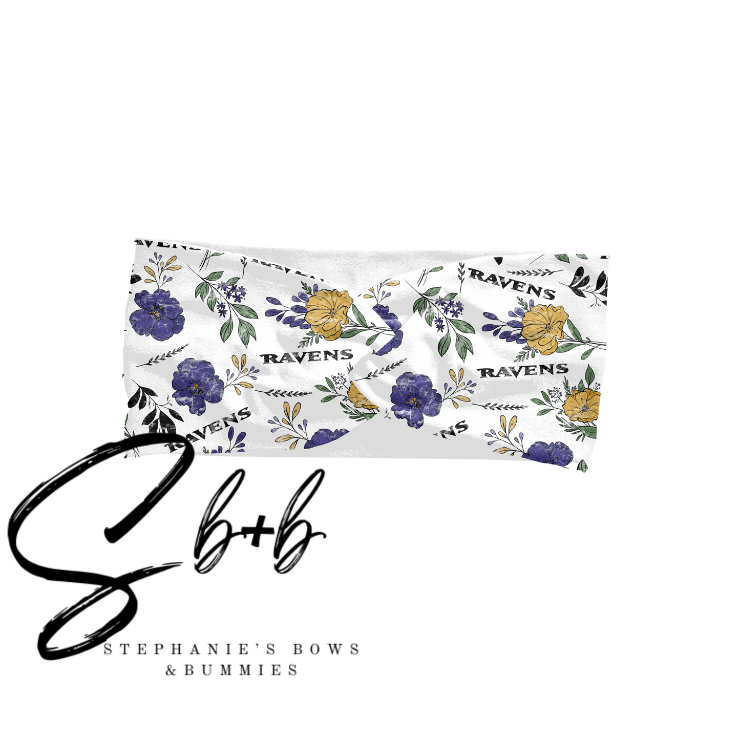 Football Baltimore Dainty Floral Adult Headband