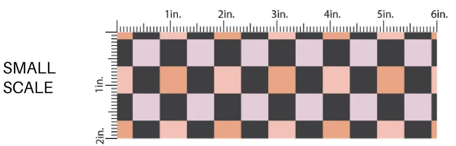 Halloween Retro Checkered Puffy Bow