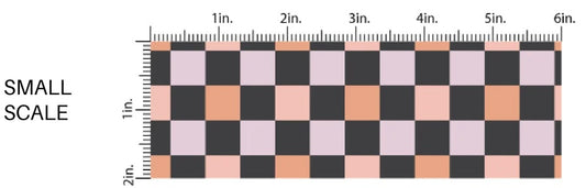 Halloween Retro Checkered Puffy Bow