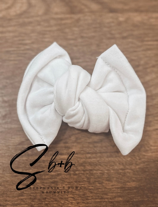 Solid White Chunky Tie Bow