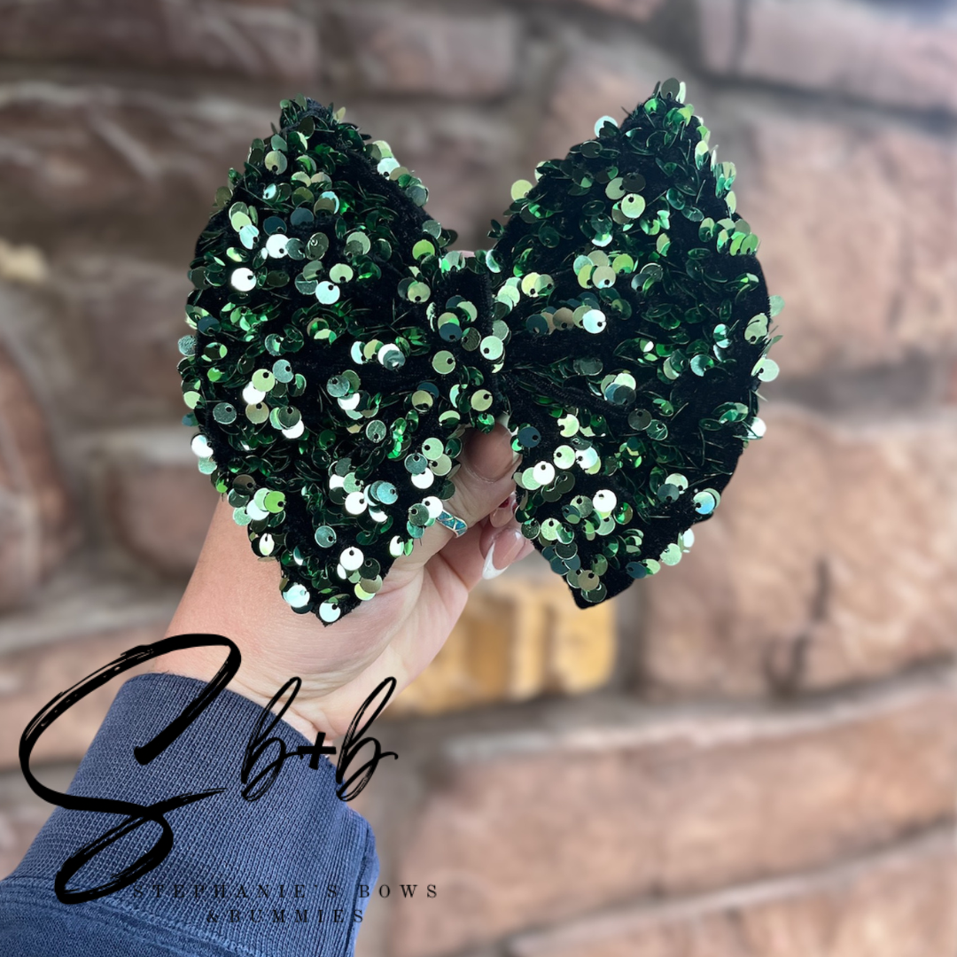 Velvet Sequin Bows (color options)