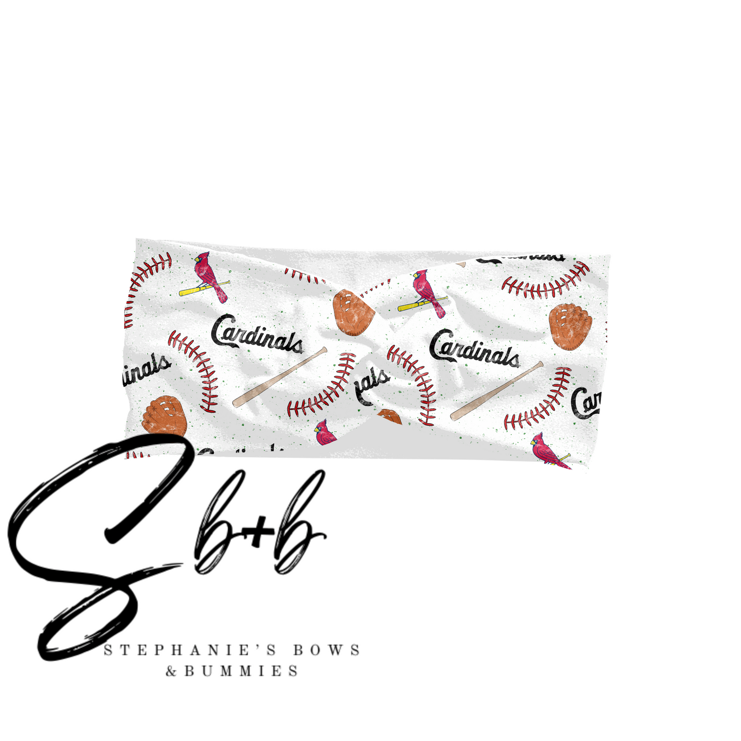 Baseball Red Bird Bat + Ball Adult Headband
