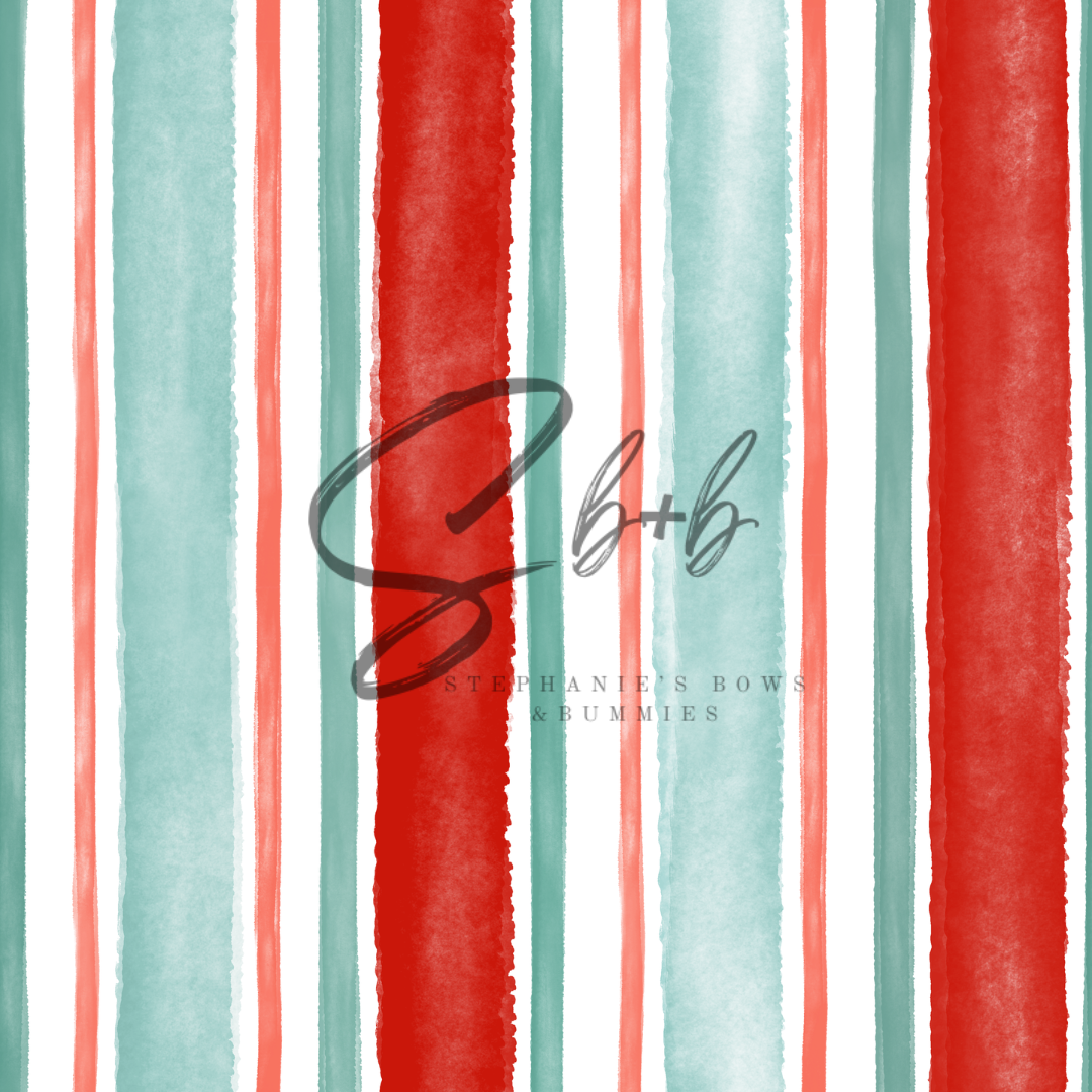 Santa Watercolor Stripes