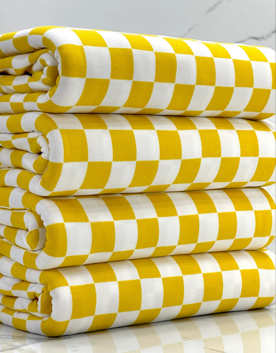 Yellow & White Checkered Fabric