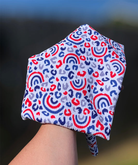 4th of July Cheetah Rainbow Bullet Fabric