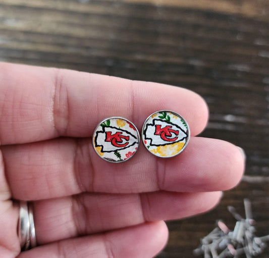 K-a-n-s-a-s Football Stud Earrings