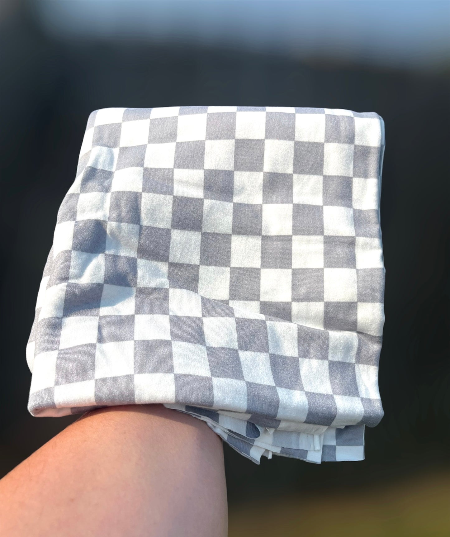 Grey & White Checkered Fabric