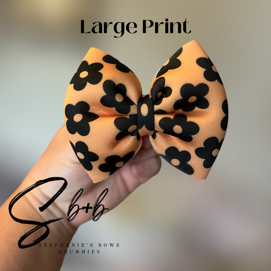 Orange w/ Black Flowers (Large Print)