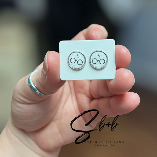 Lightening & Glasses Stud Earrings