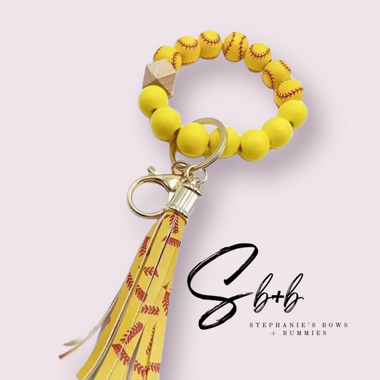 Mama Sports Softball Wristlet Keychains