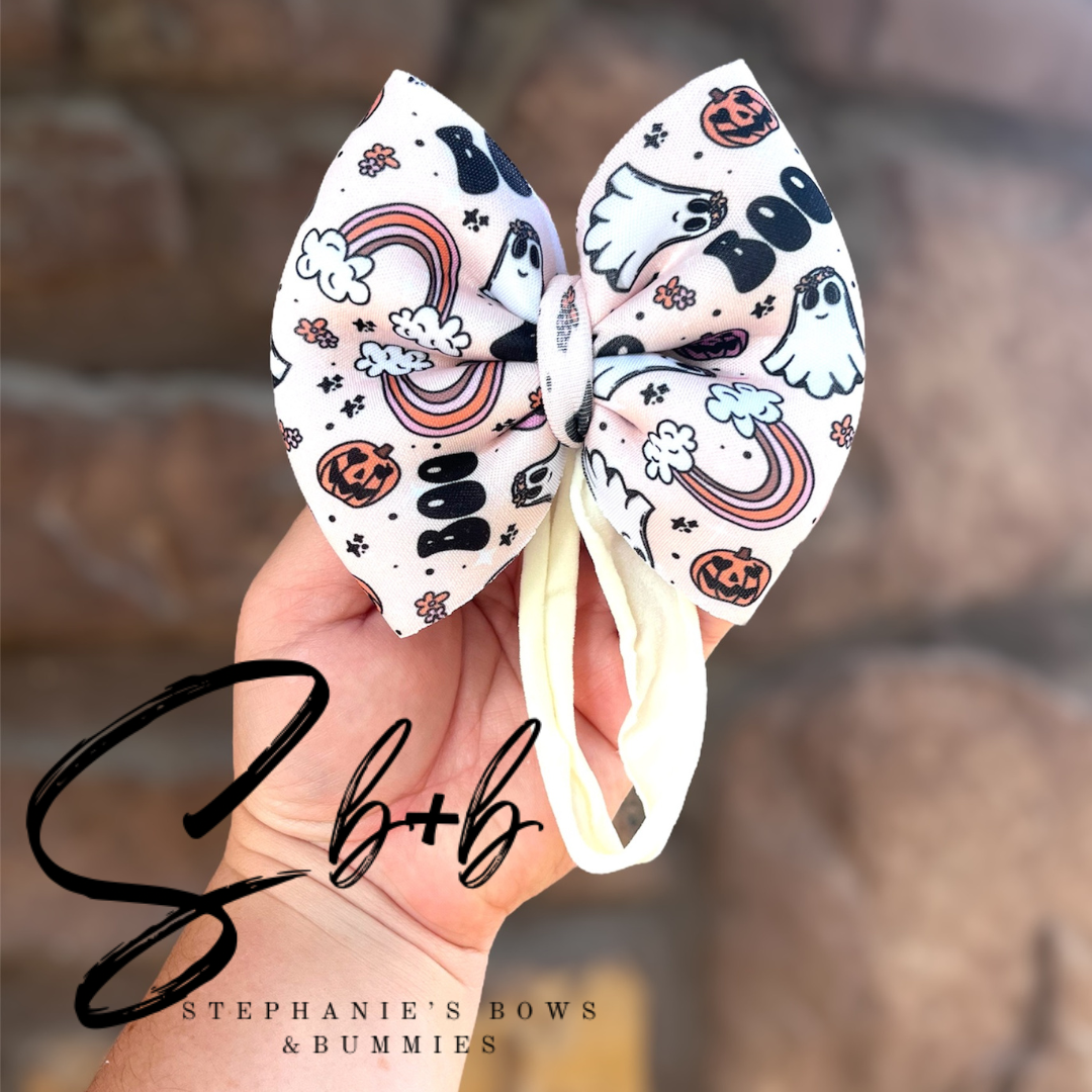 Boo Ghost Halloween Bow