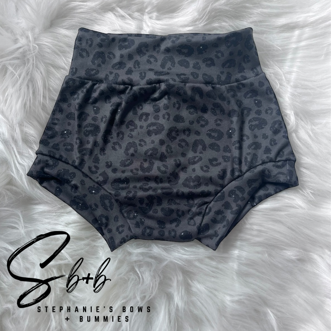 Black Sparkly Cheetah Bummies