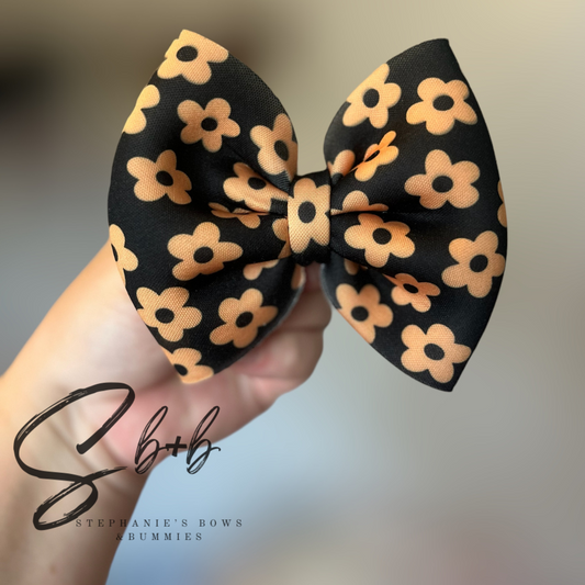 Halloween Black w/ Orange Flowers