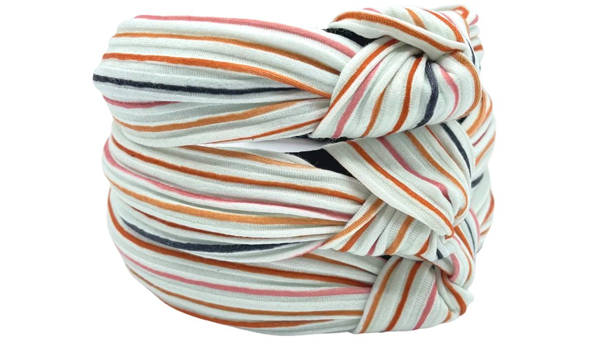 Multicolor Nude Ribbed Knot Headband