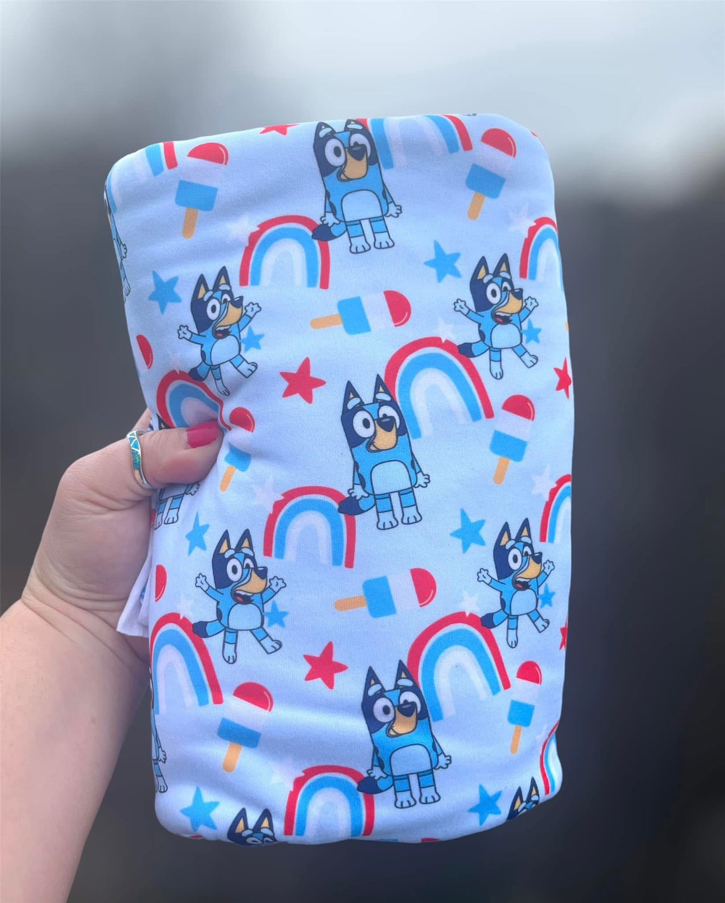 Blue Dog 4th of July Rainbows