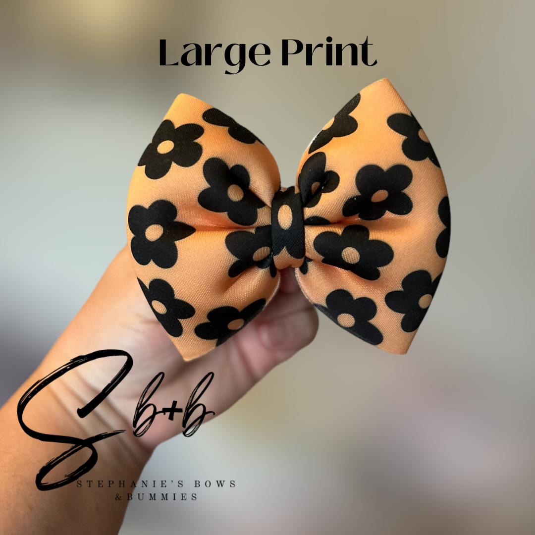 Orange w/ Black Flowers (Large Print)